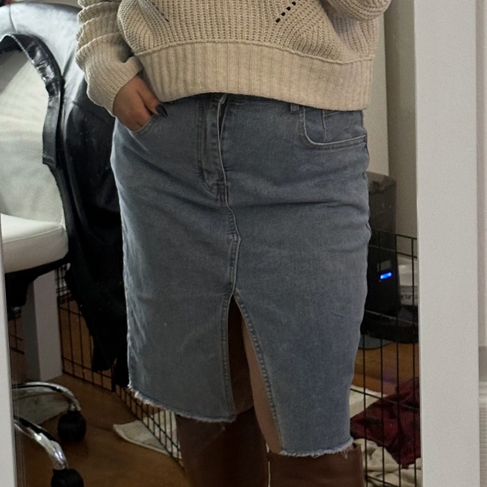 Denim Blue Women's Split Skirt